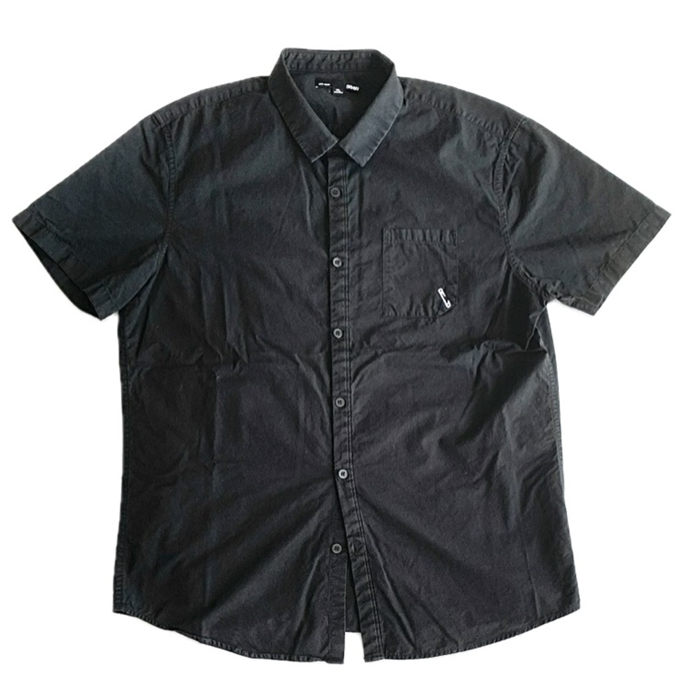 Men's Cotton Black Short Sleeve Shirt S